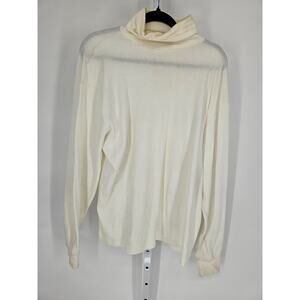 Eastern Mountain Sports Mens Turtle Neck White Long Sleeve Cotton T-shirt Size L